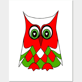 CHRISTMAS Owl Posters and Art